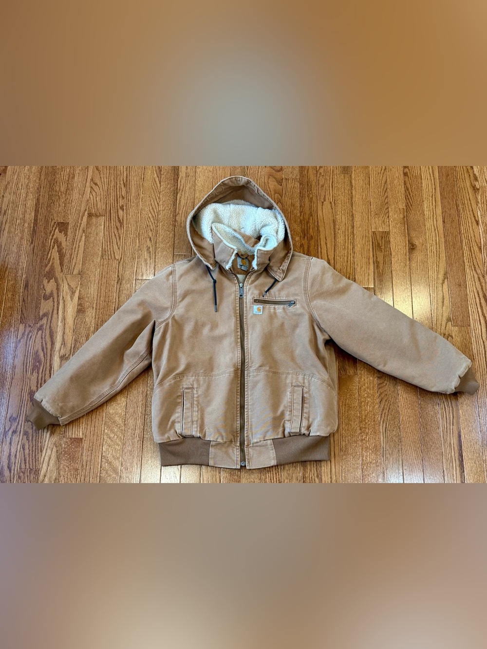 Carhartt Brown Women’s XL (16-18) Sherpa-Lined Hooded Duck Canvas Jacket